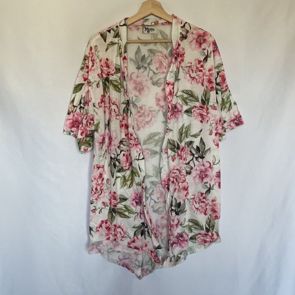 Show Me Your Mumu Wrap Robe Kimono Pink Floral Feminine Bridal One Size